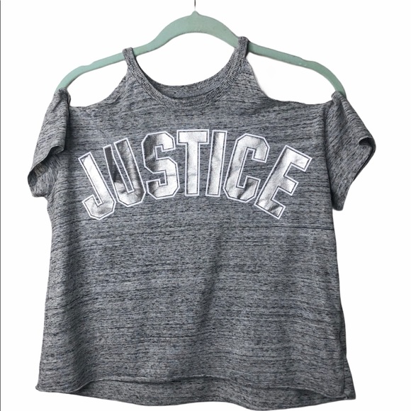 Justice Active Cropped Top Grey T-Shirt Small - Picture 1 of 4